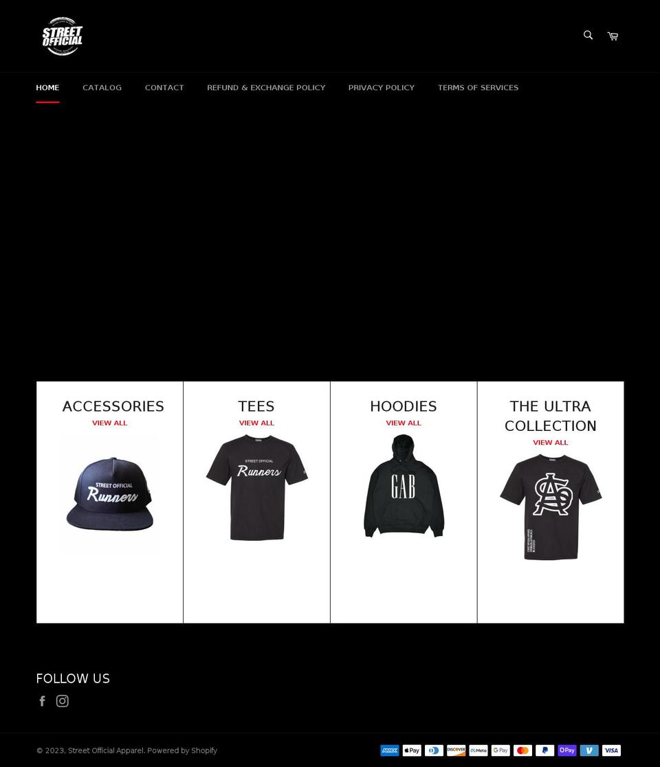 streetofficialapparel.com shopify website screenshot