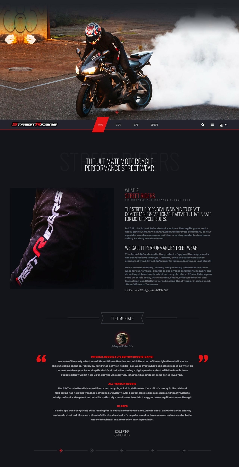 streetriders.com.au shopify website screenshot