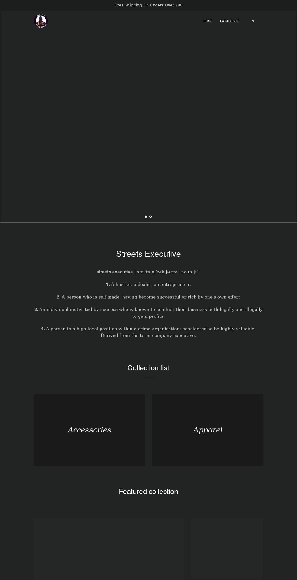 streetsexecutive.com shopify website screenshot