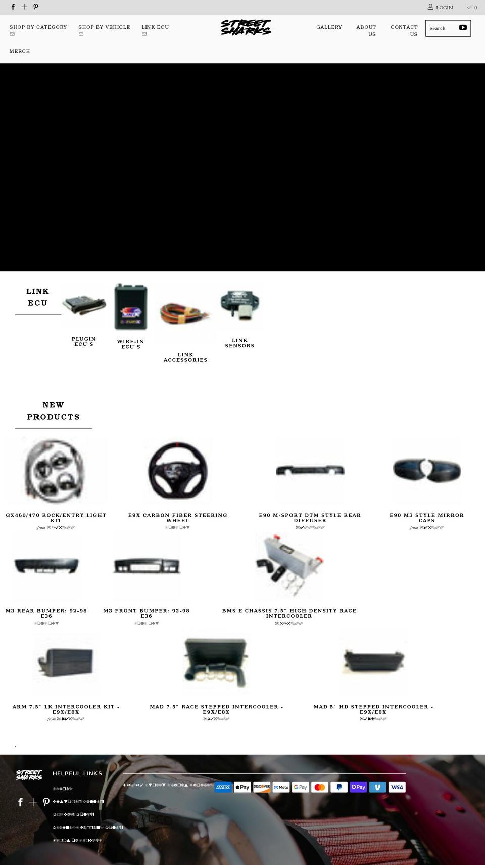 streetsharksgarage.com shopify website screenshot