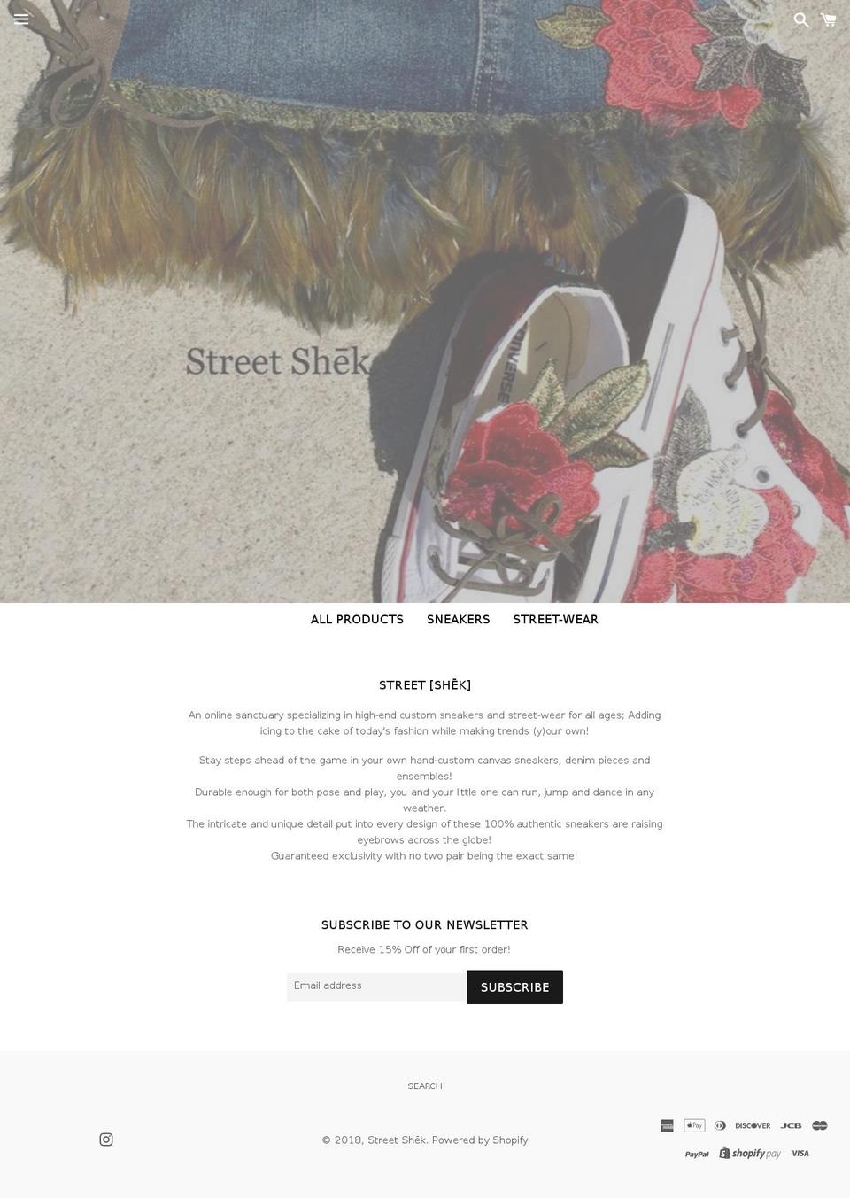 streetshek.com — Shopify storefront screenshot