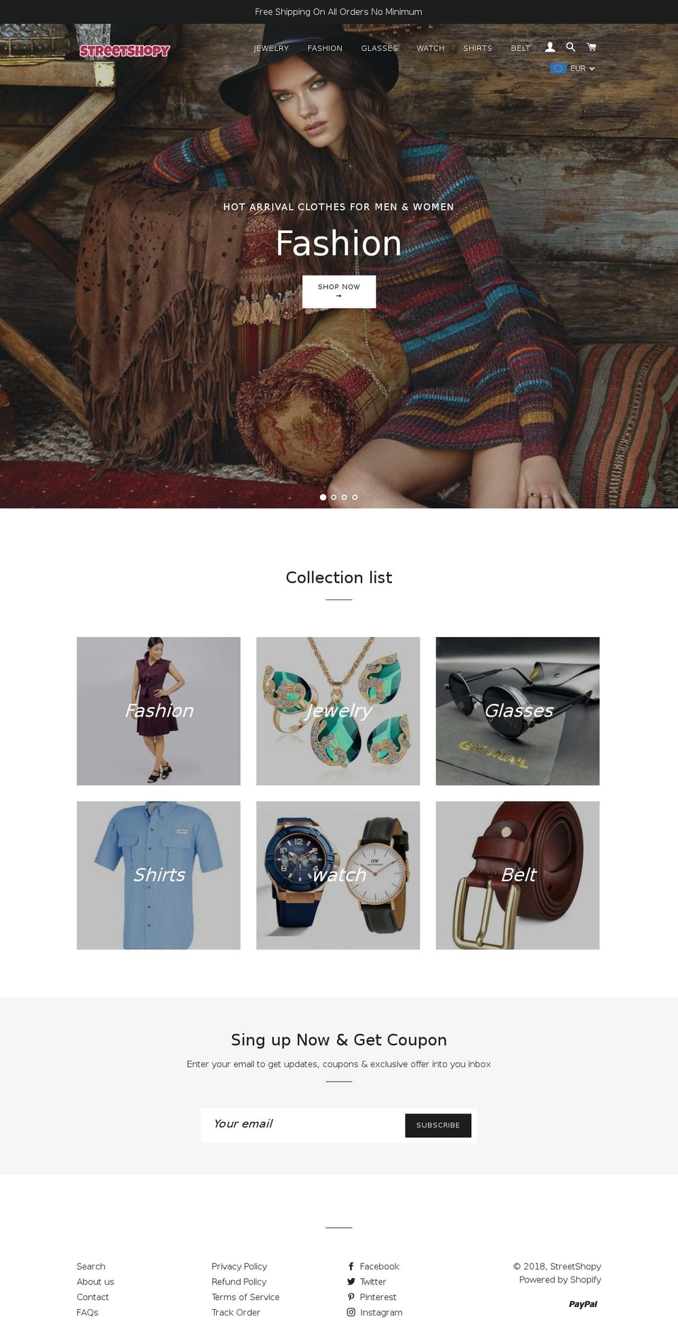 streetshopy.com — Shopify storefront screenshot