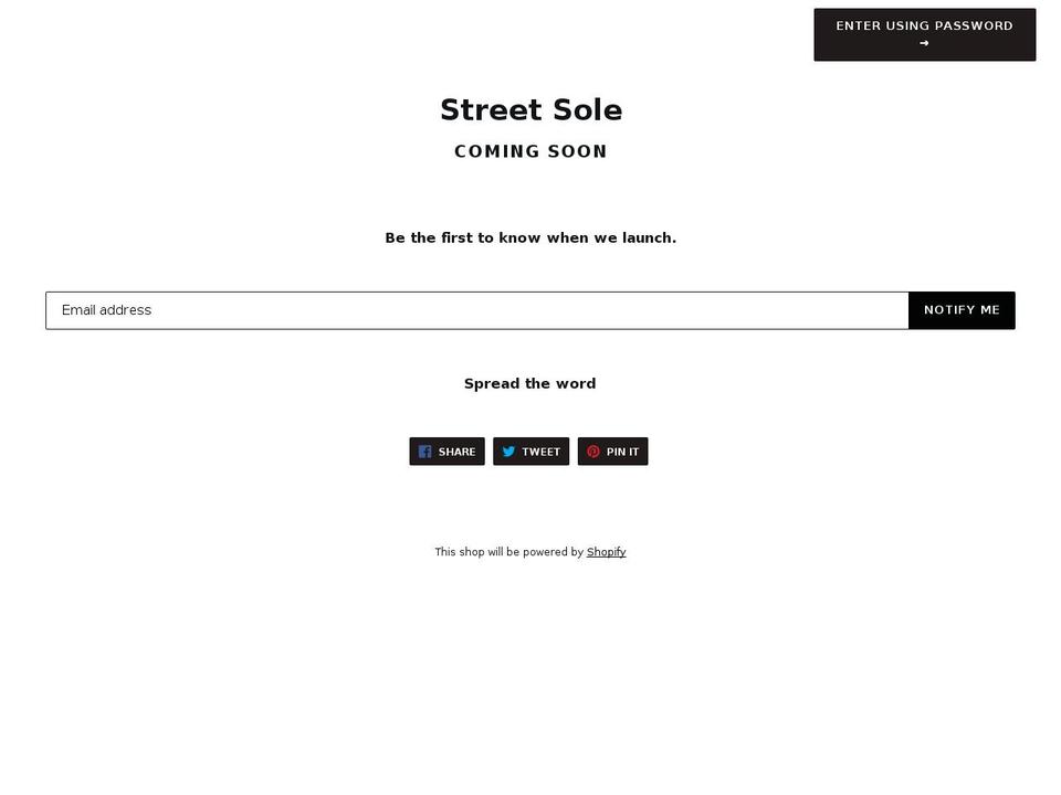 streetsole.com shopify website screenshot