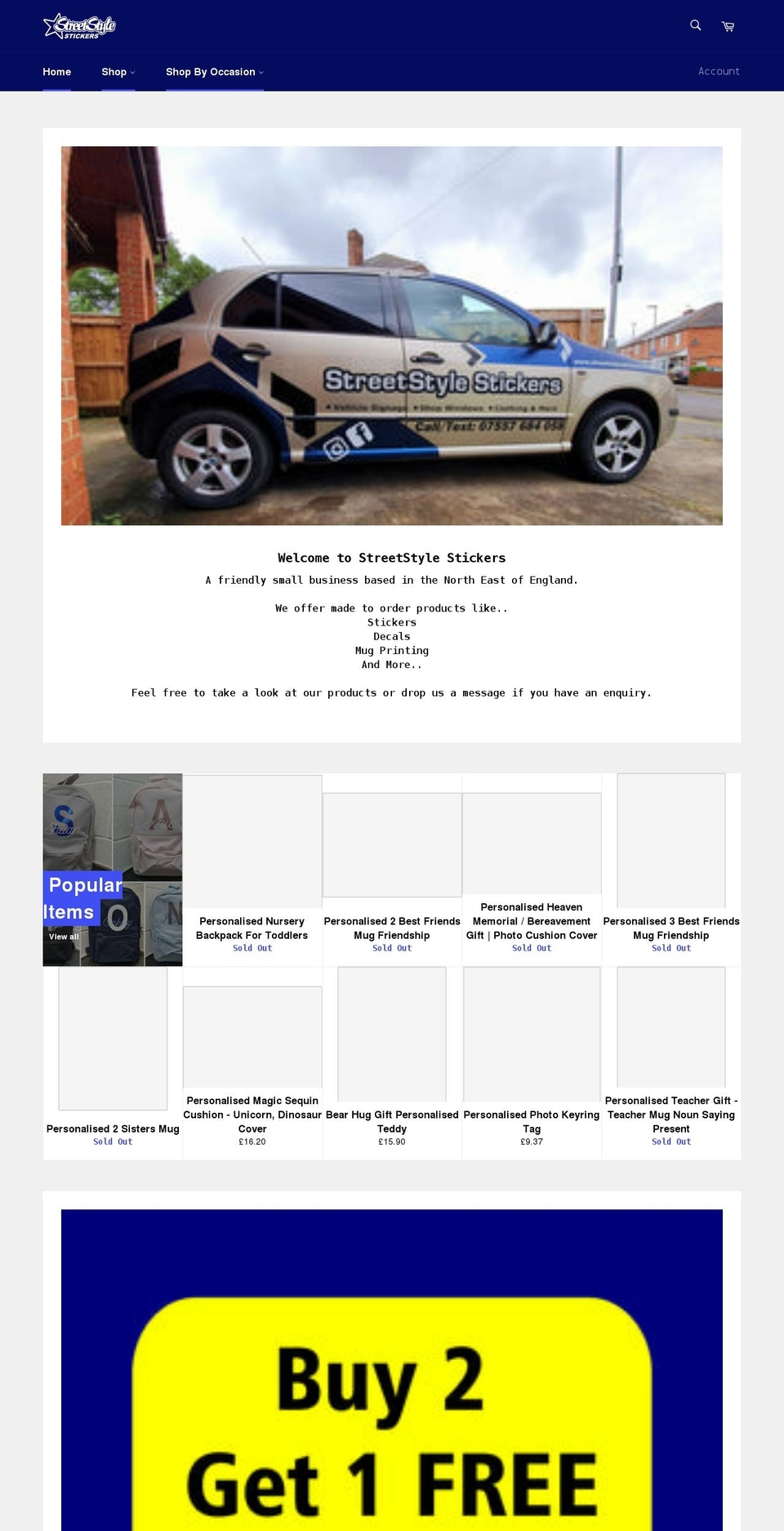 streetstylestickers.co.uk shopify website screenshot