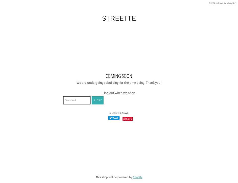 streette.com shopify website screenshot
