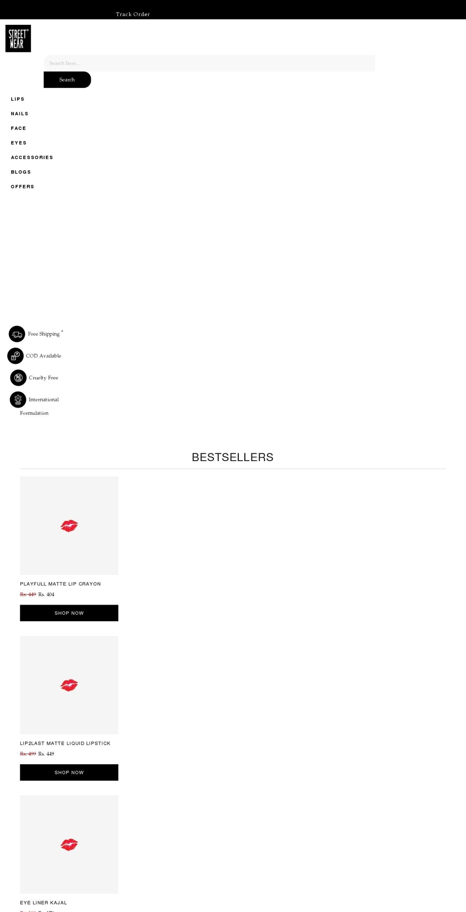 streetwear.co.in shopify website screenshot