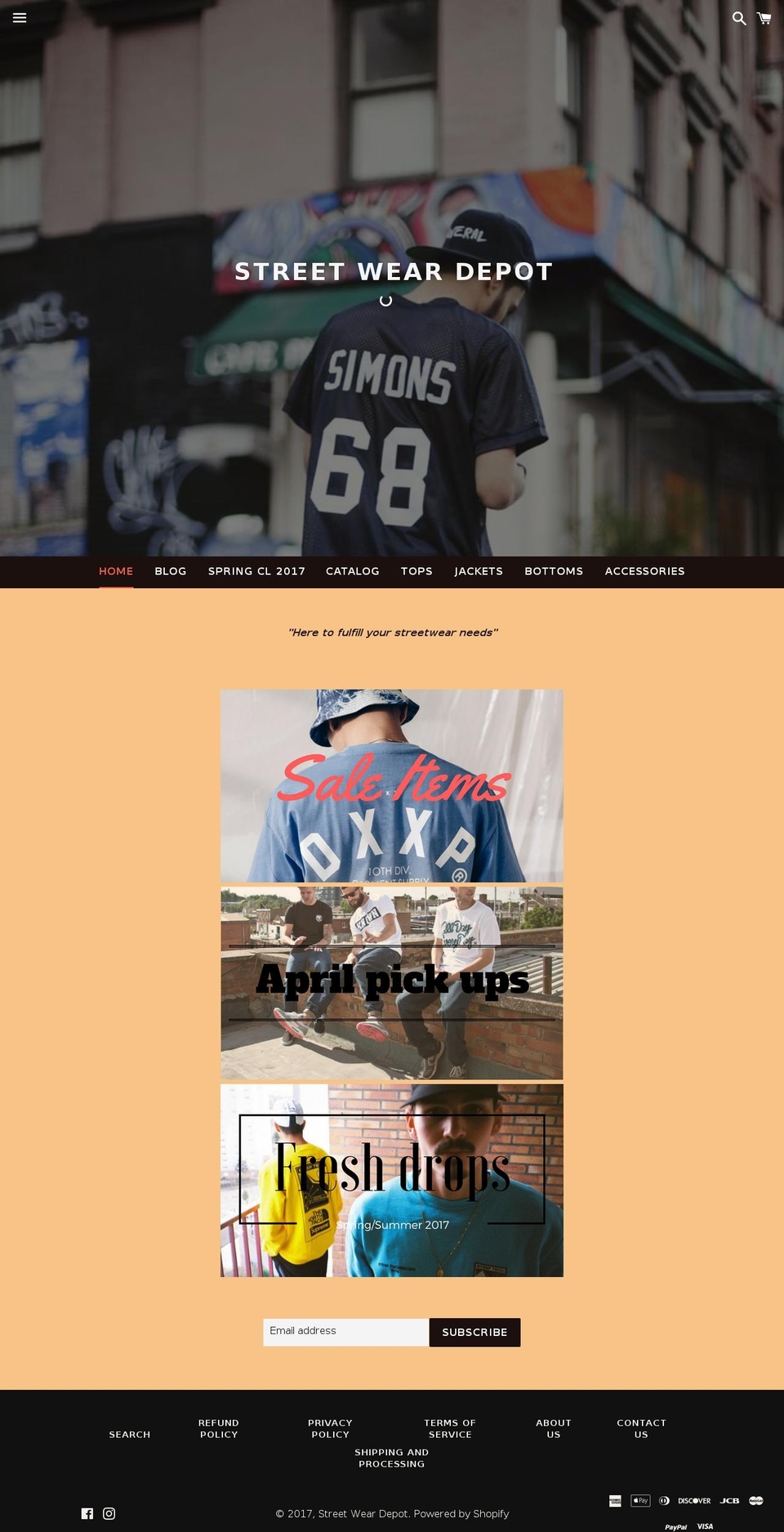 streetweardepot.com shopify website screenshot