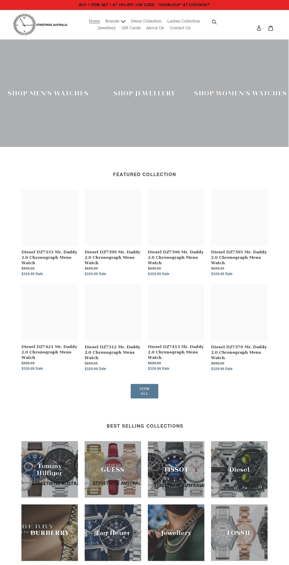 streetwiseaus.com.au shopify website screenshot