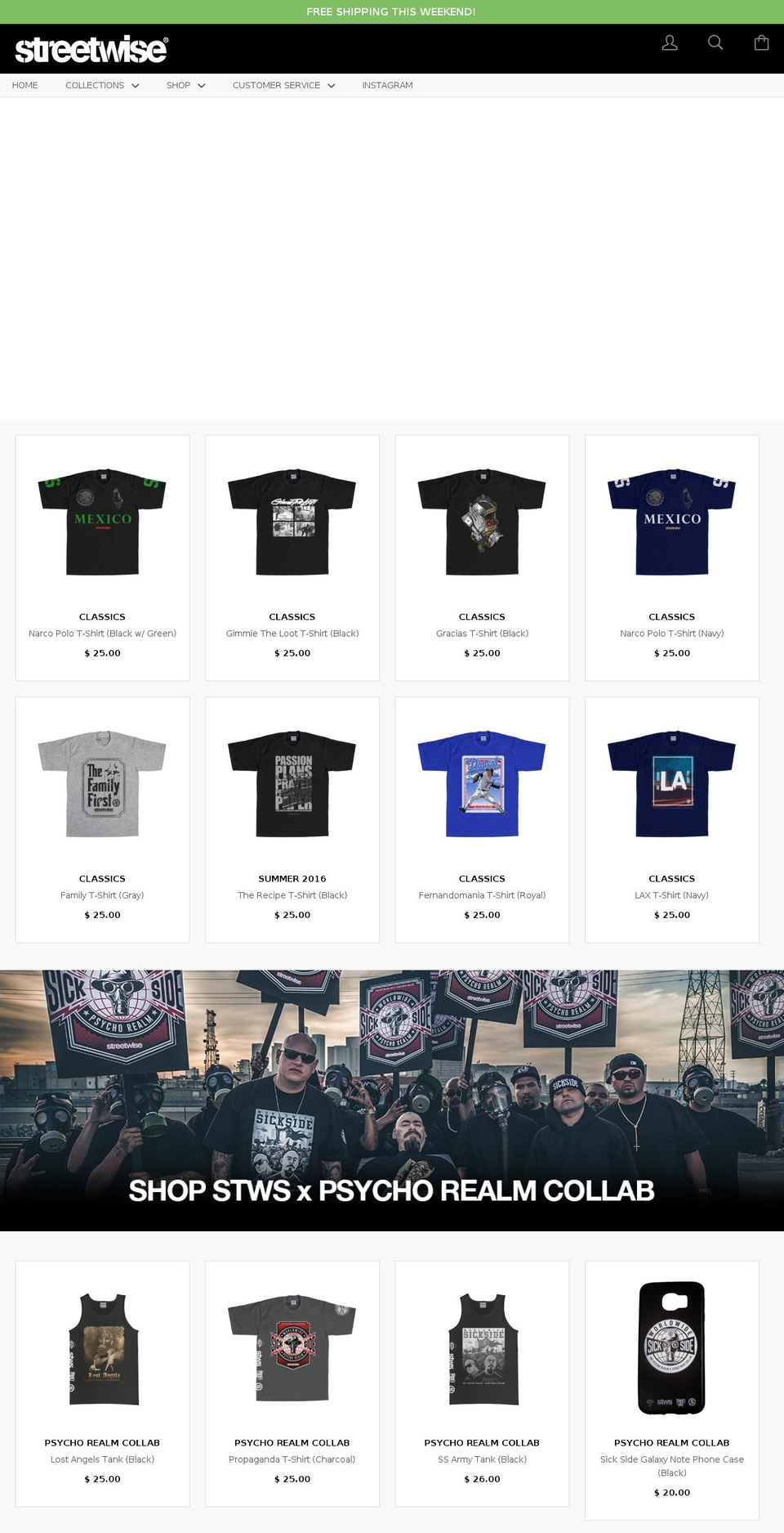 streetwisegear.com shopify website screenshot