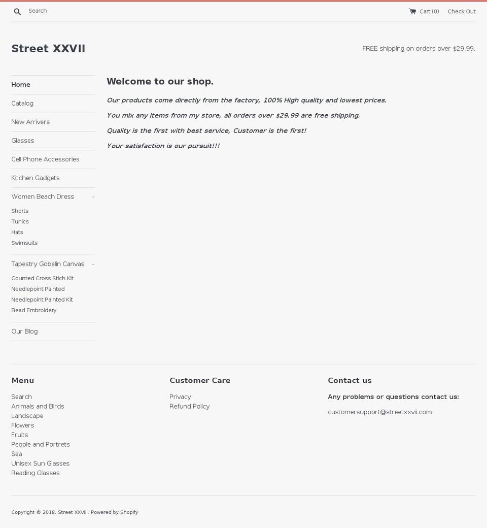 streetxxvii.com — Shopify storefront screenshot