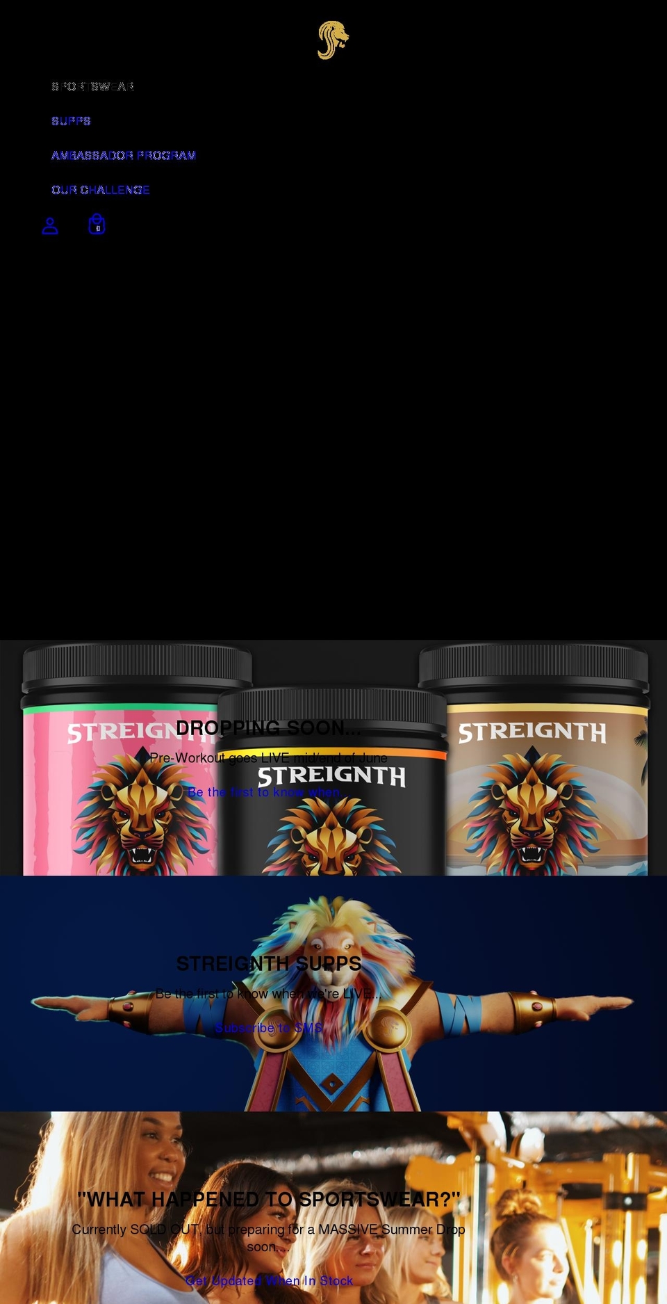 streignth.com shopify website screenshot