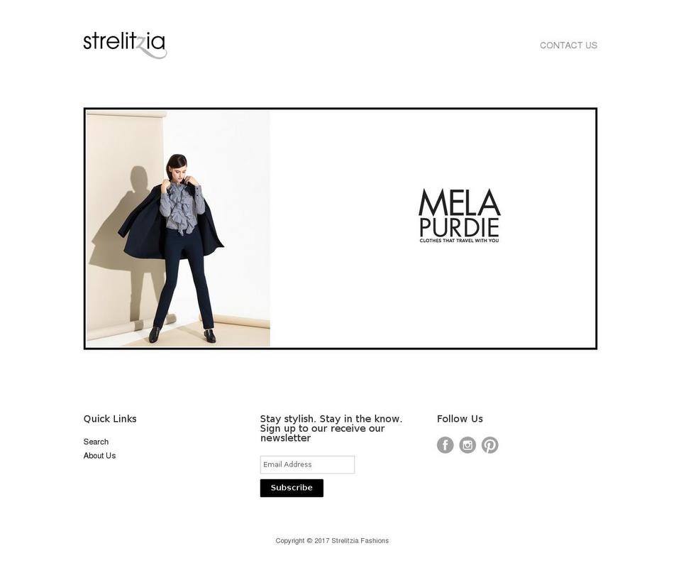 strelitzia.net.au shopify website screenshot