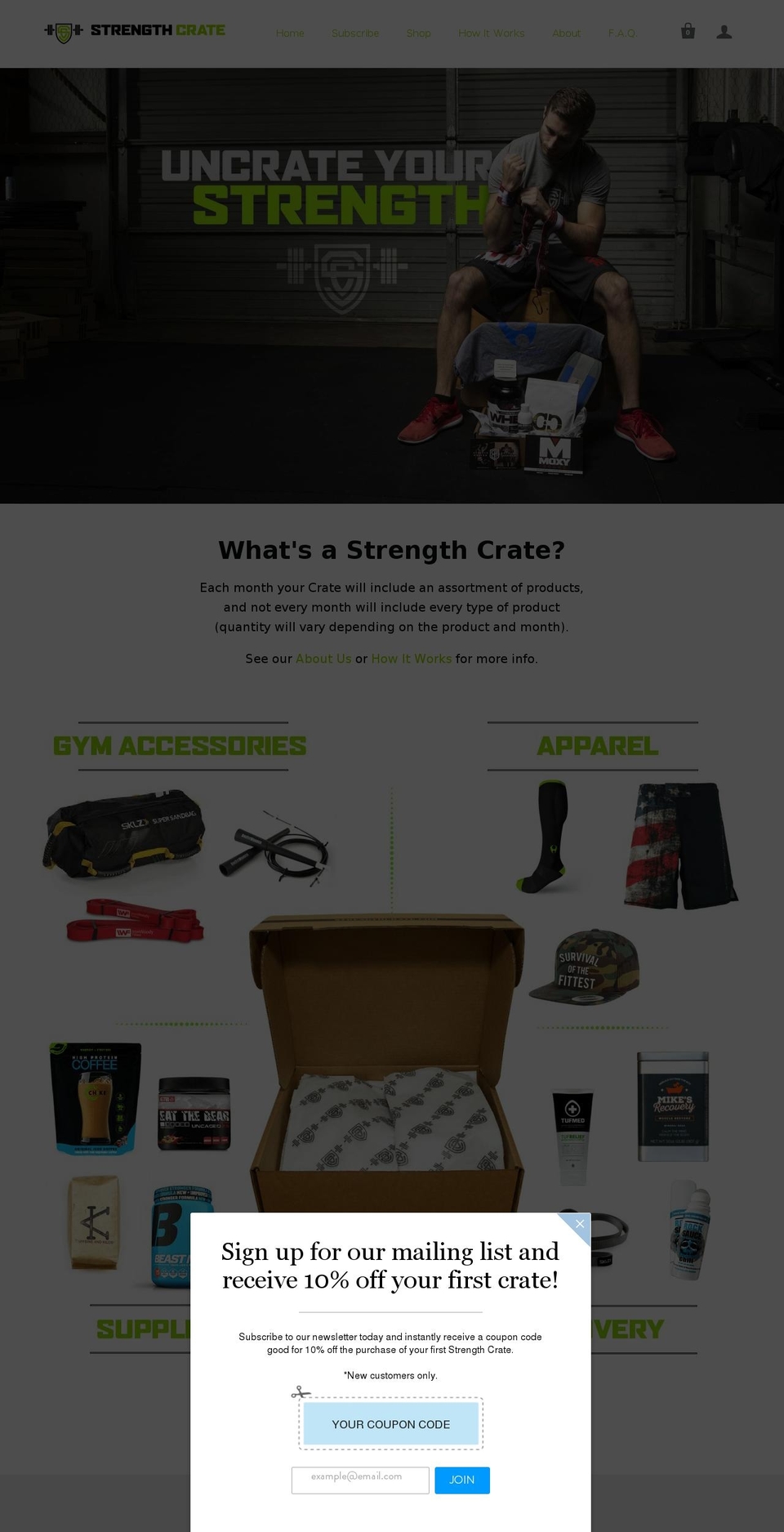 strengthcrate.com — Shopify storefront screenshot