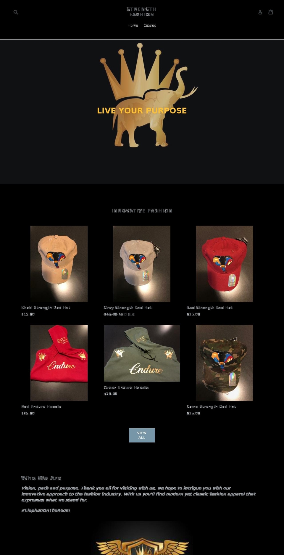 strengthfashionev7.com — Shopify storefront screenshot