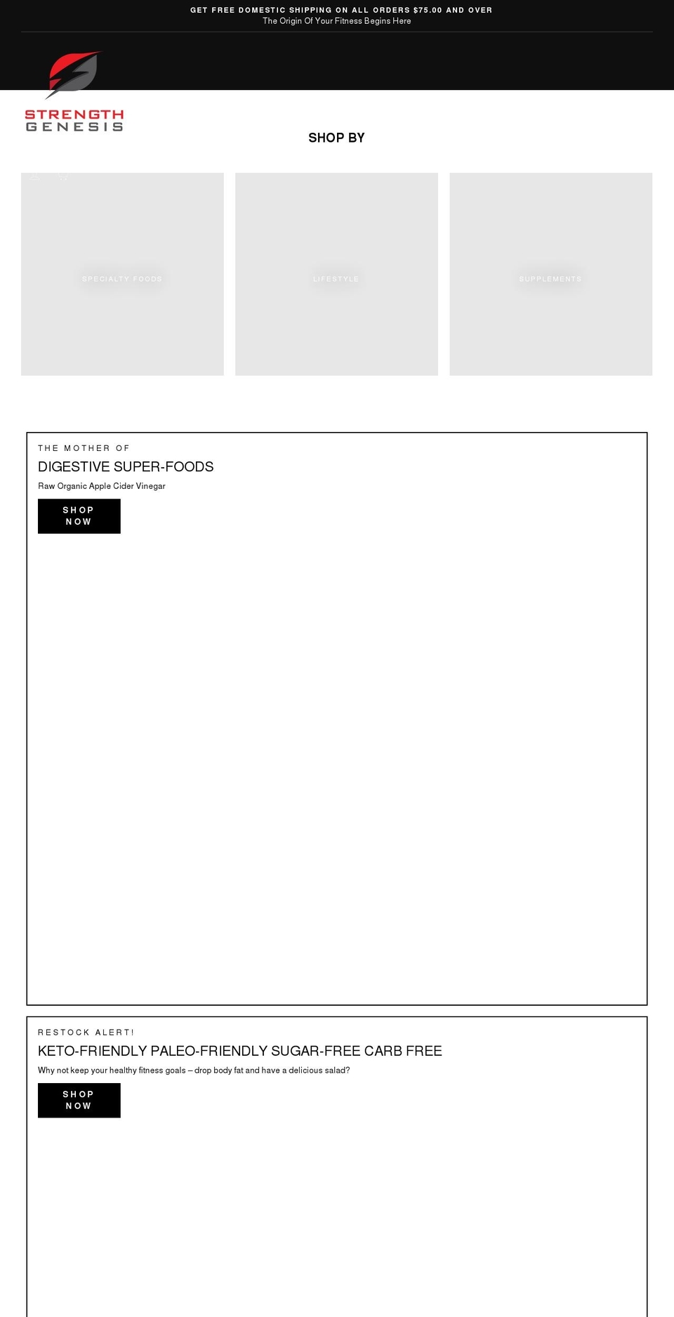 strengthgenesis.com shopify website screenshot