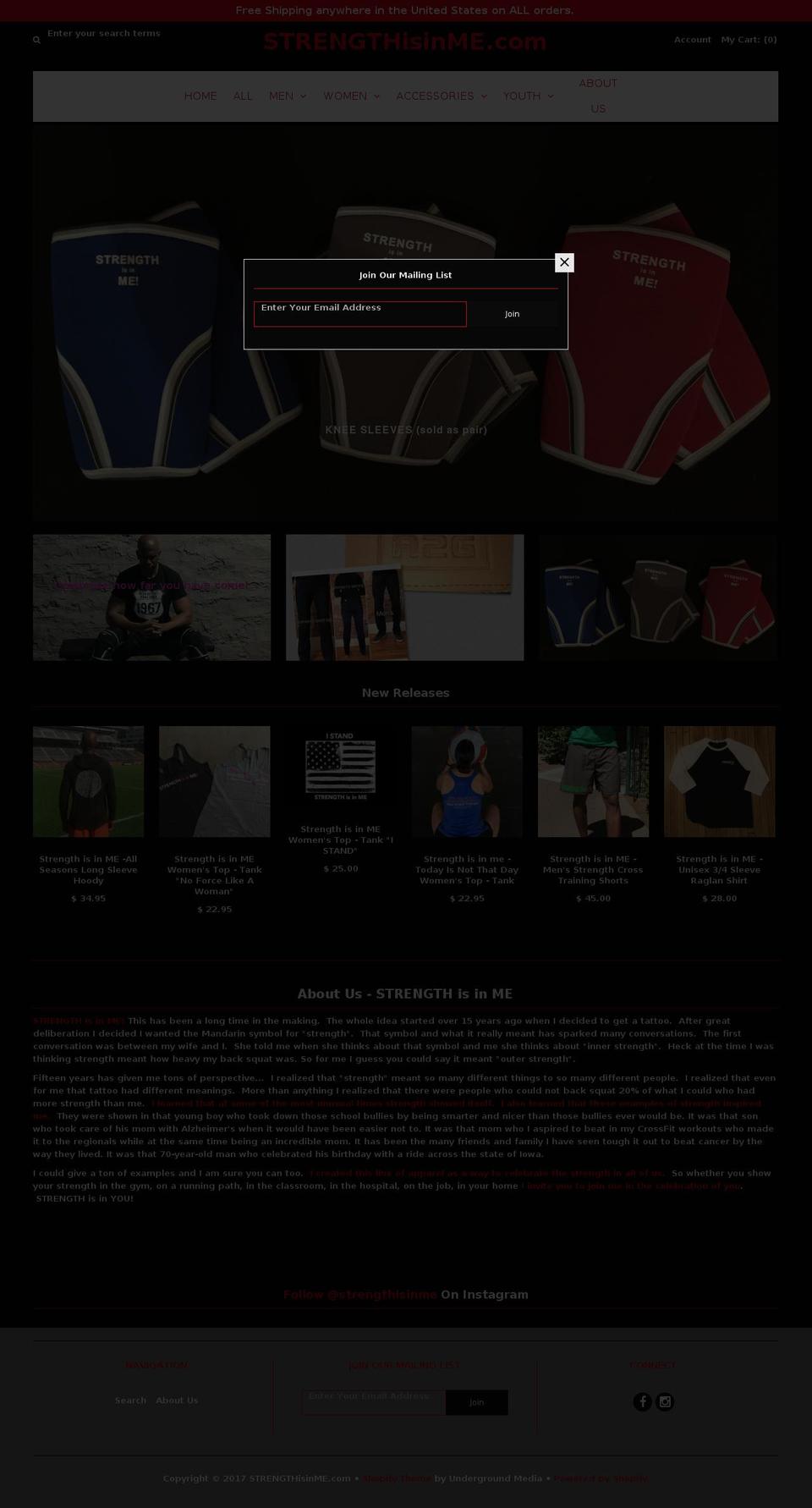strengthisinme.com shopify website screenshot