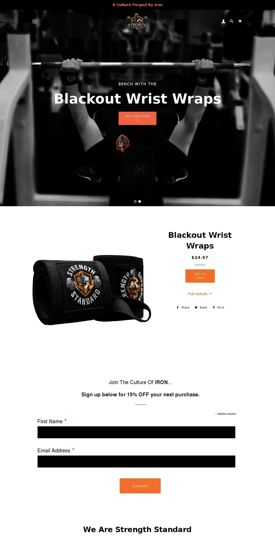 strengthstandard.com — Shopify storefront screenshot