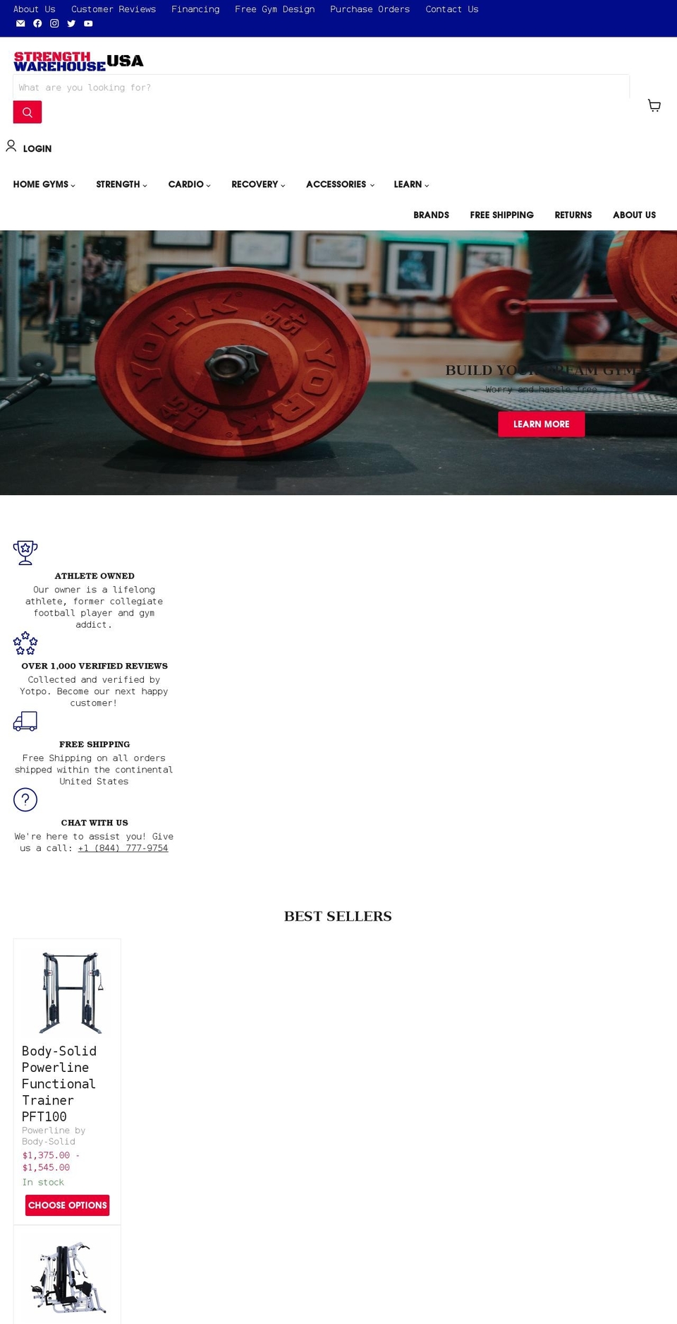 strengthwarehouseusa.com — Shopify storefront screenshot