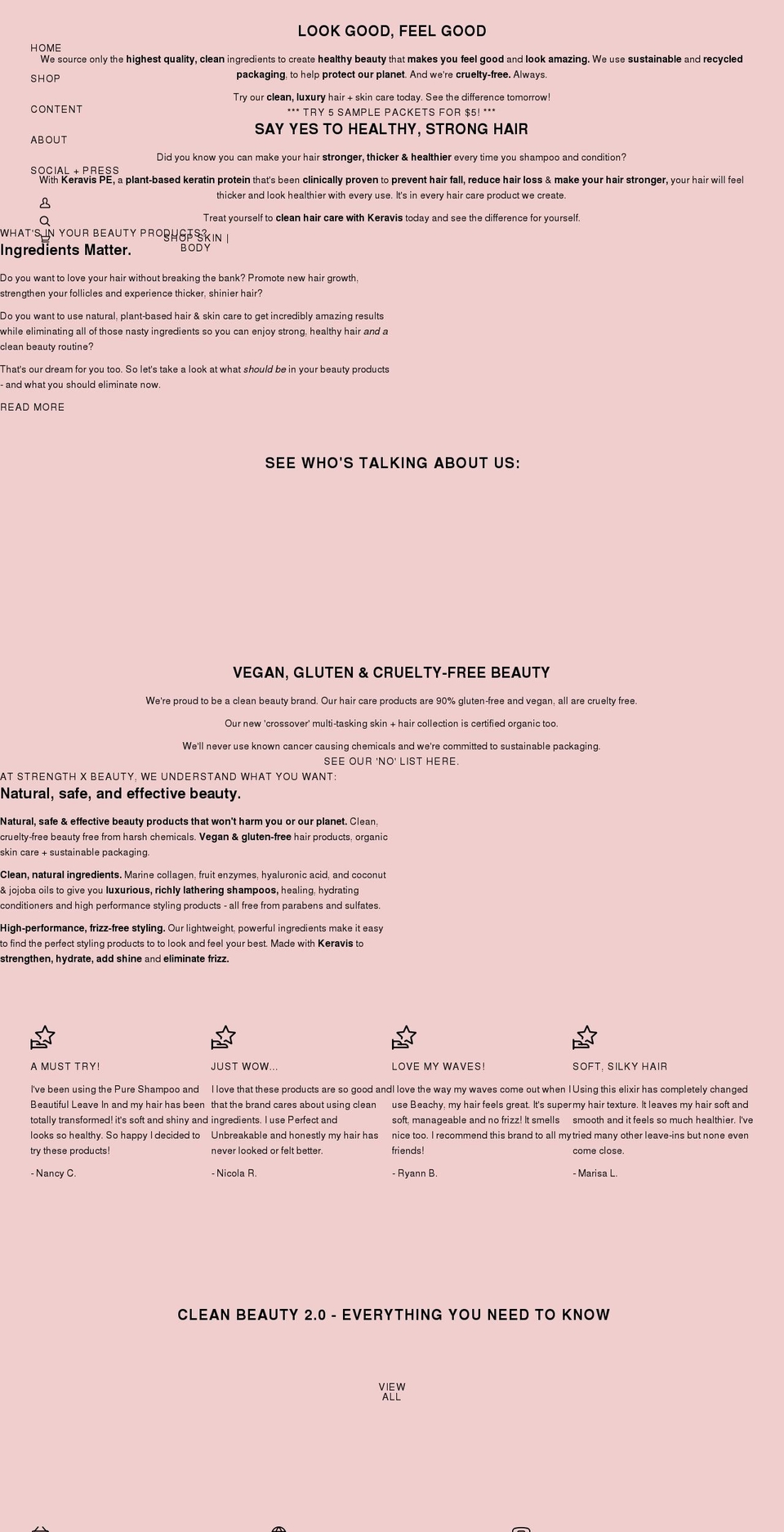 strengthxbeauty.com shopify website screenshot