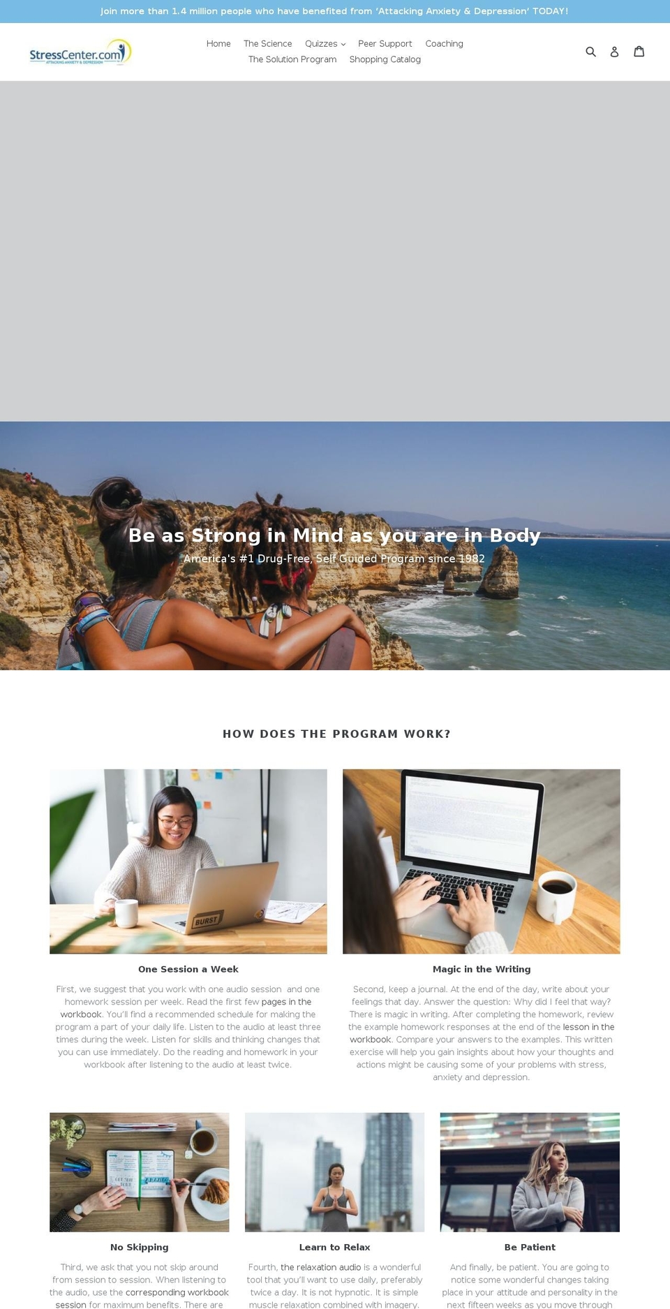 stresscenter.com shopify website screenshot