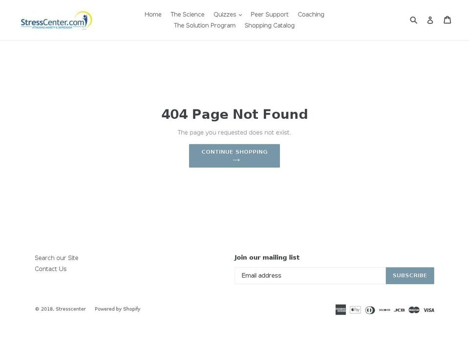 stresscenterok.com — Shopify storefront screenshot