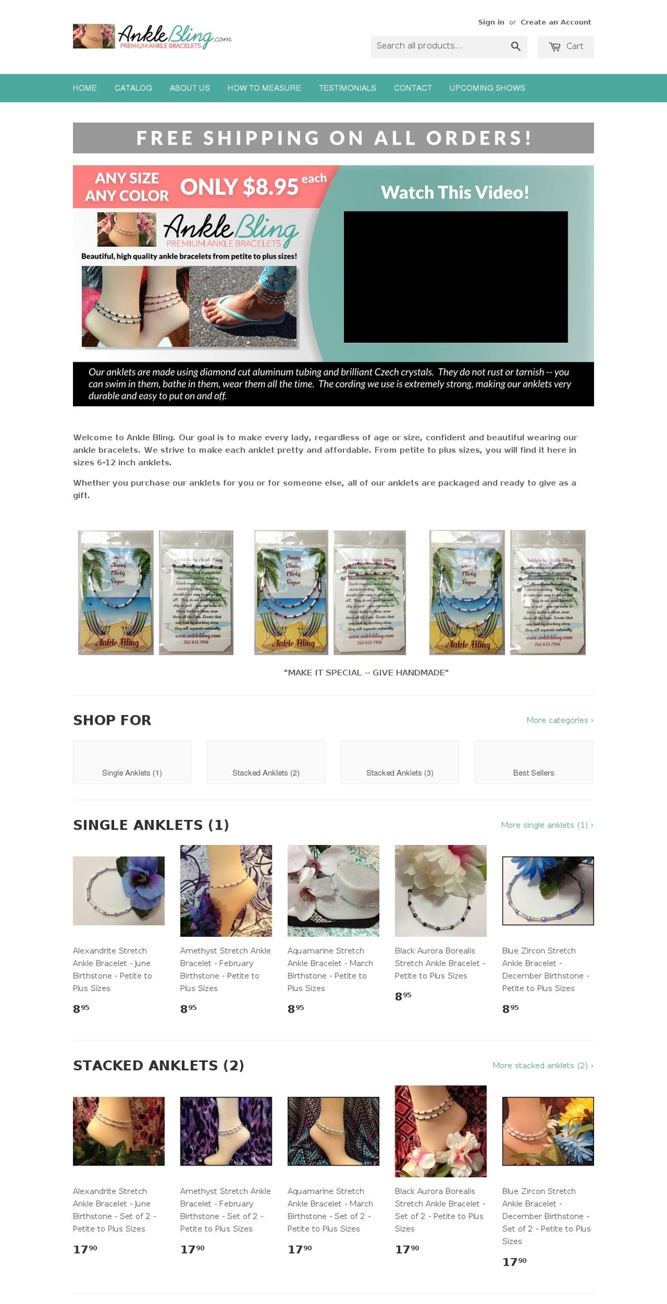 stretchanklets.com — Shopify storefront screenshot