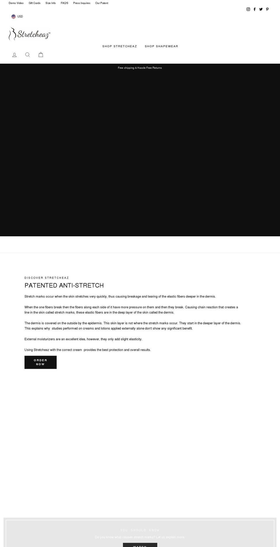 stretcheaz.com shopify website screenshot