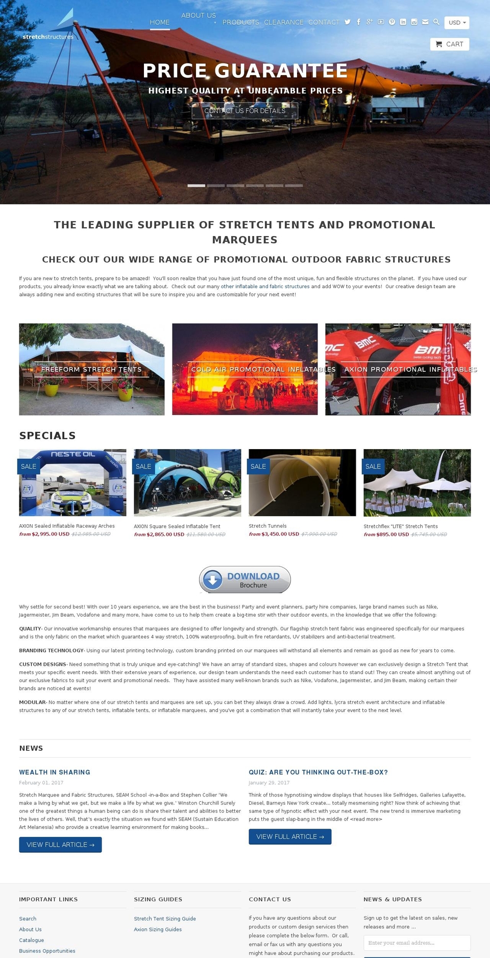 stretcheventtents.com shopify website screenshot