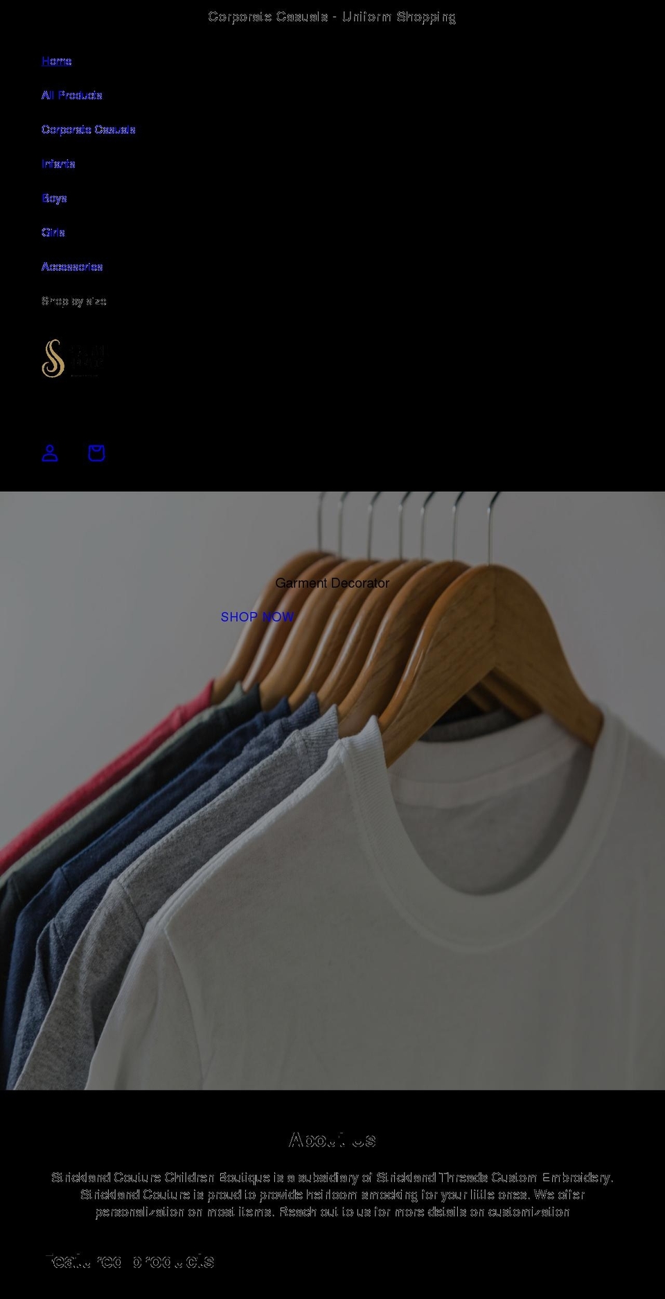 stricklandthreads.com shopify website screenshot