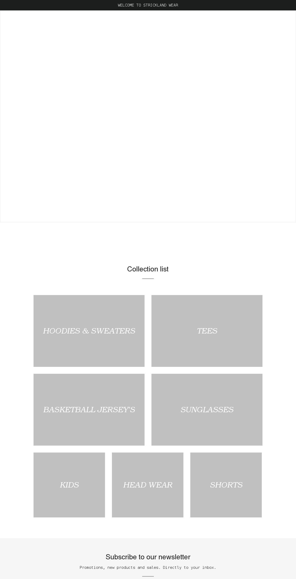 stricklandwear.com shopify website screenshot