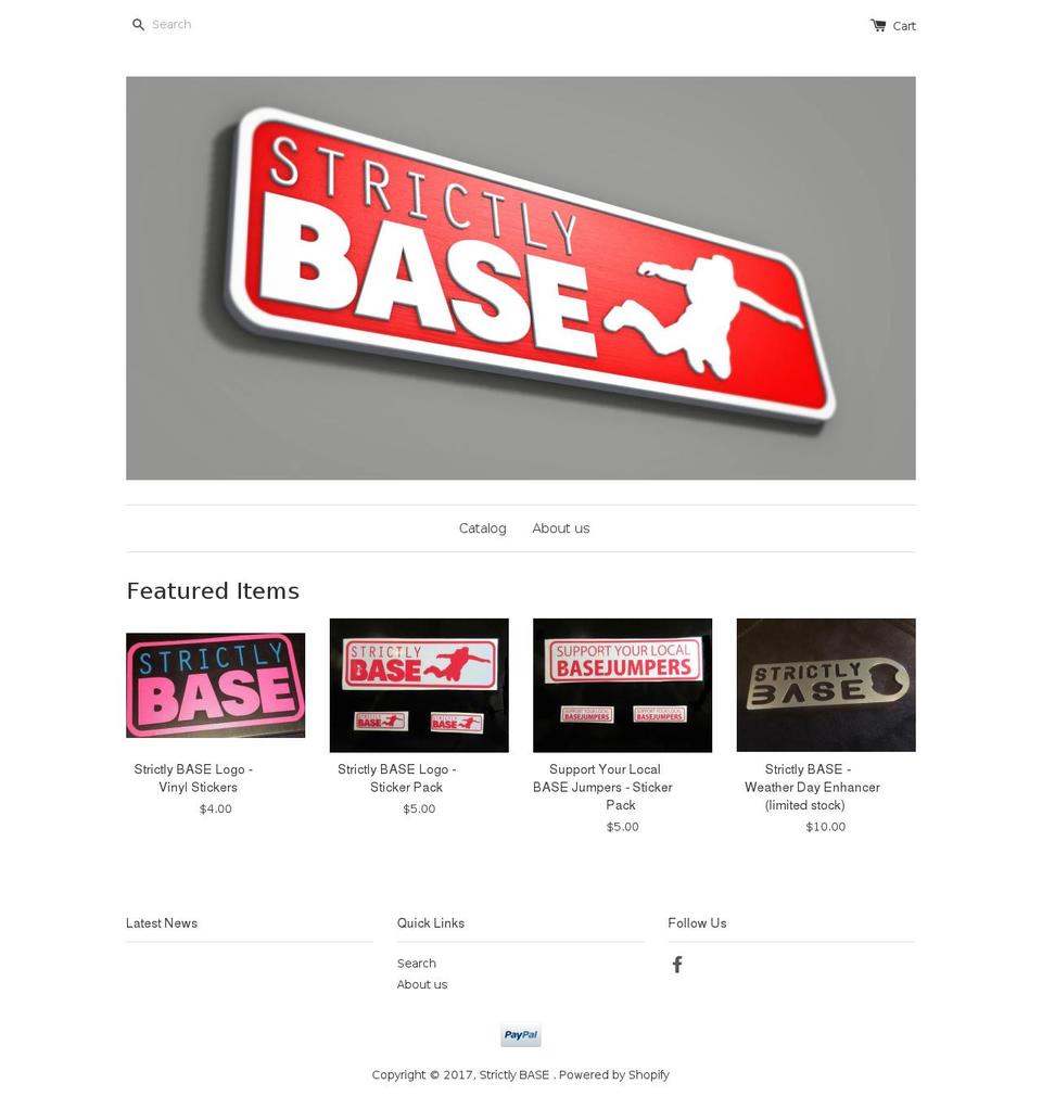 strictlybase.com shopify website screenshot