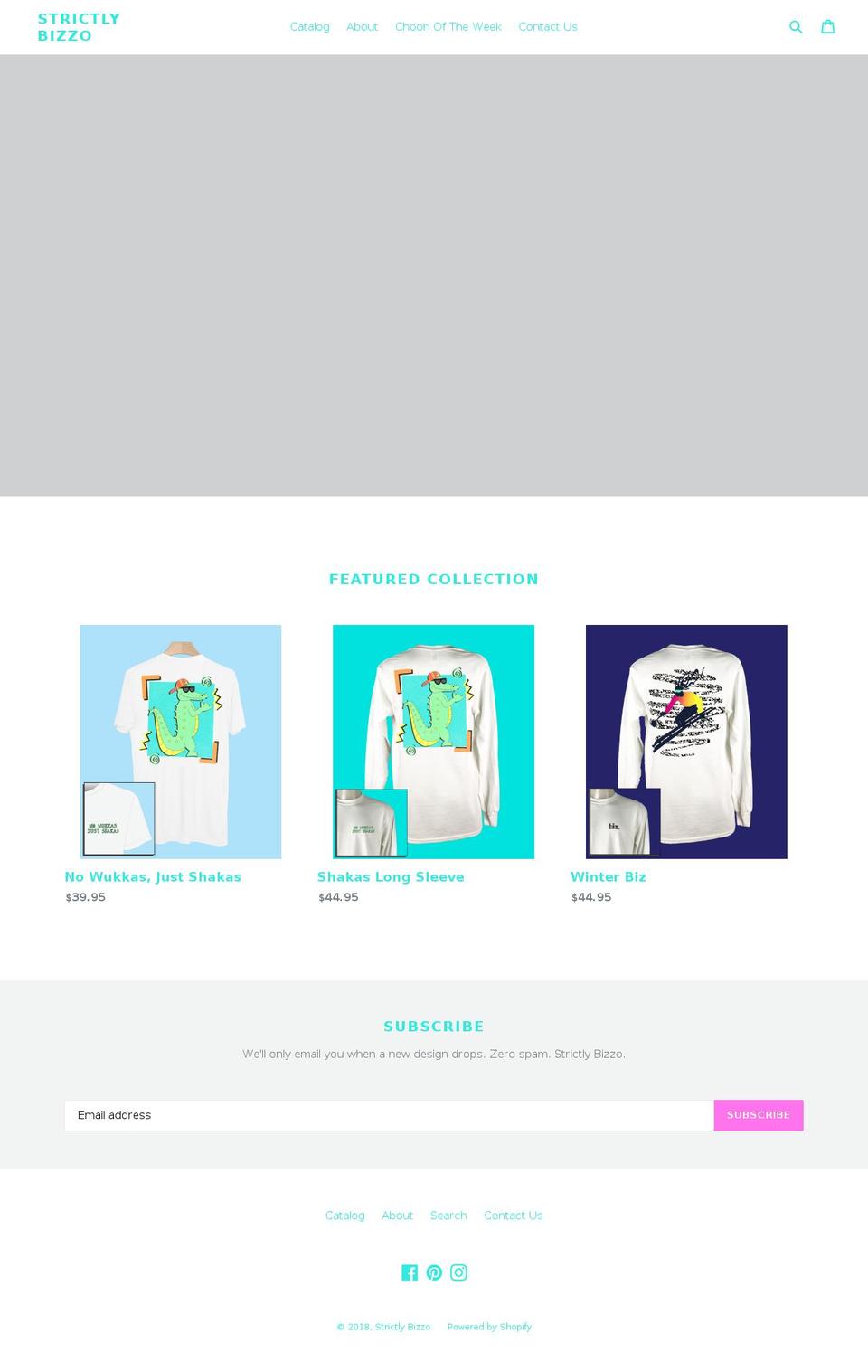 strictlybizzo.com — Shopify storefront screenshot
