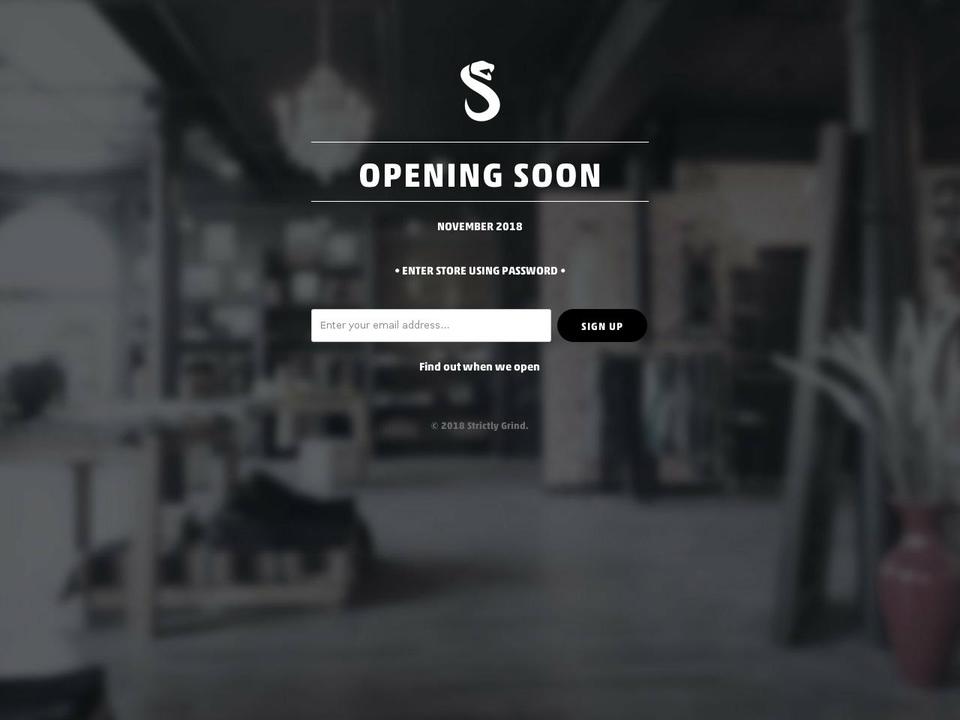 strictlygrind.org shopify website screenshot