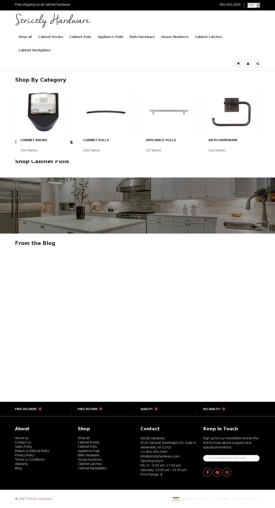 Portland Shopify theme site example strictlyhardware.com