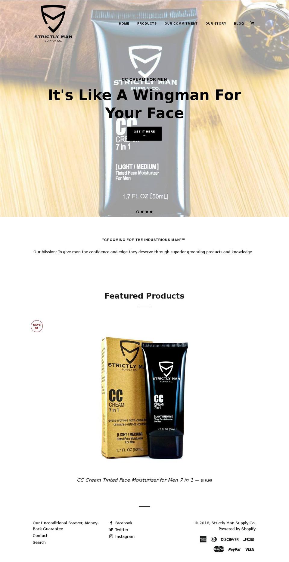 strictlymanproducts.com shopify website screenshot
