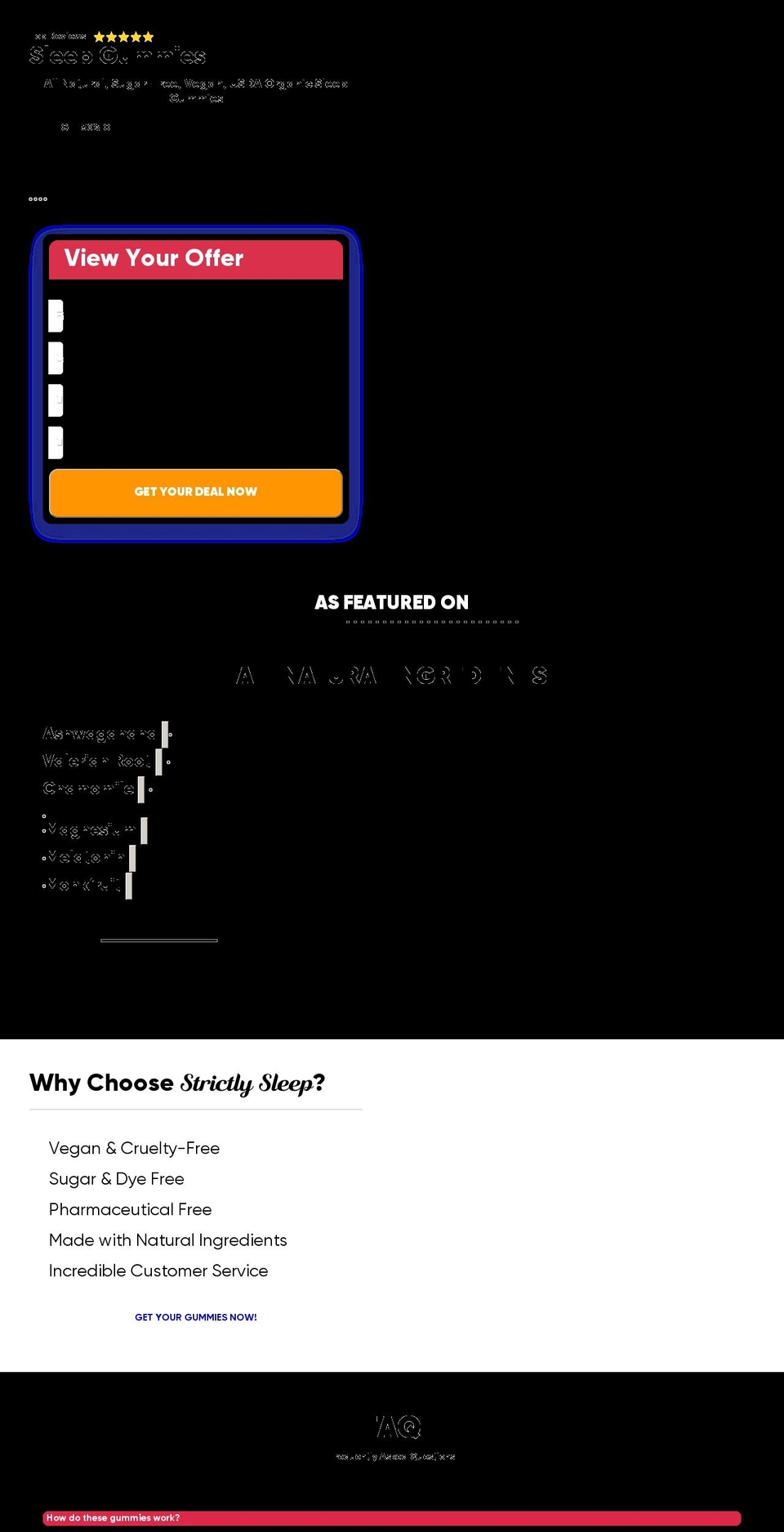 strictlysleep.com shopify website screenshot