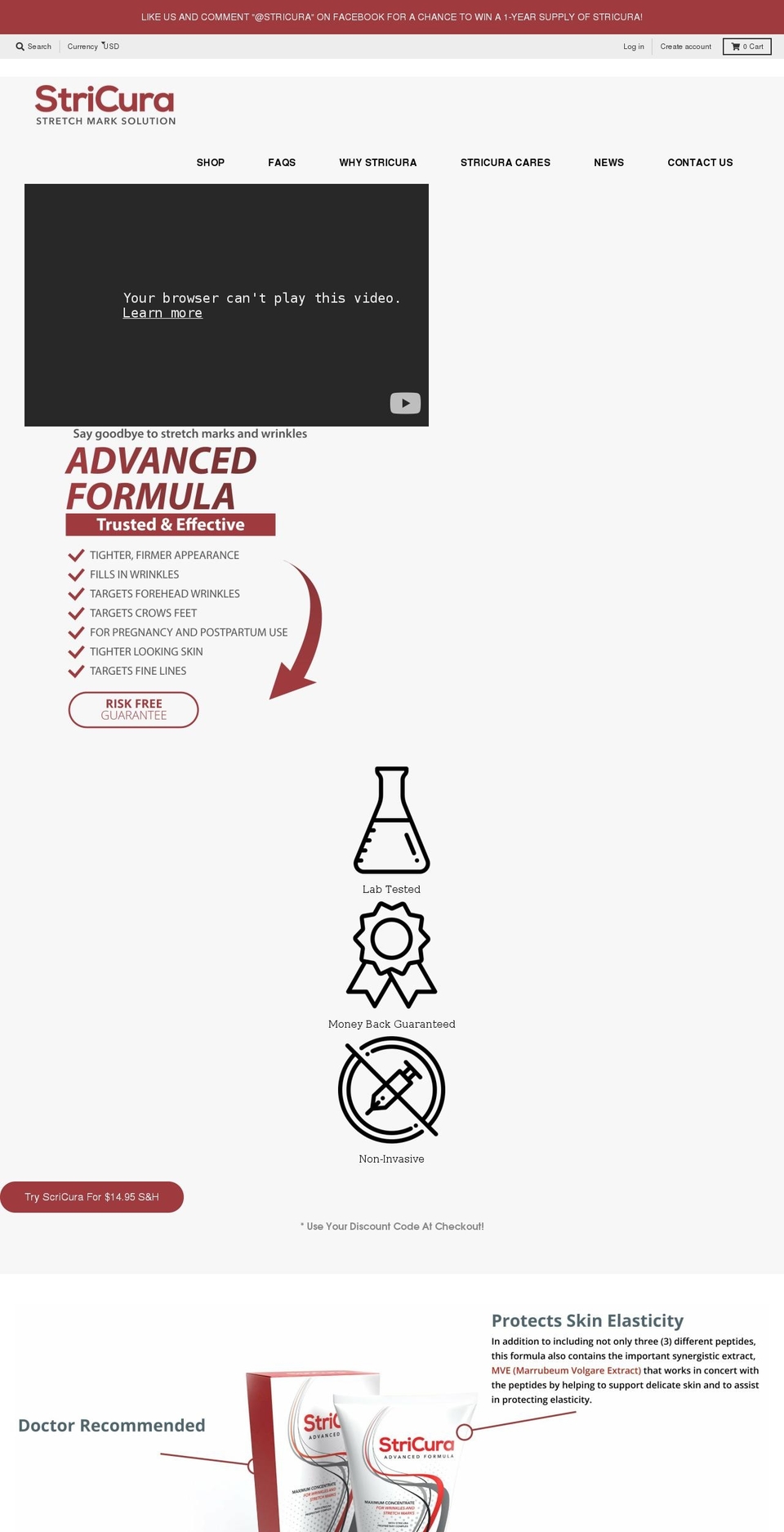 stricura.com shopify website screenshot