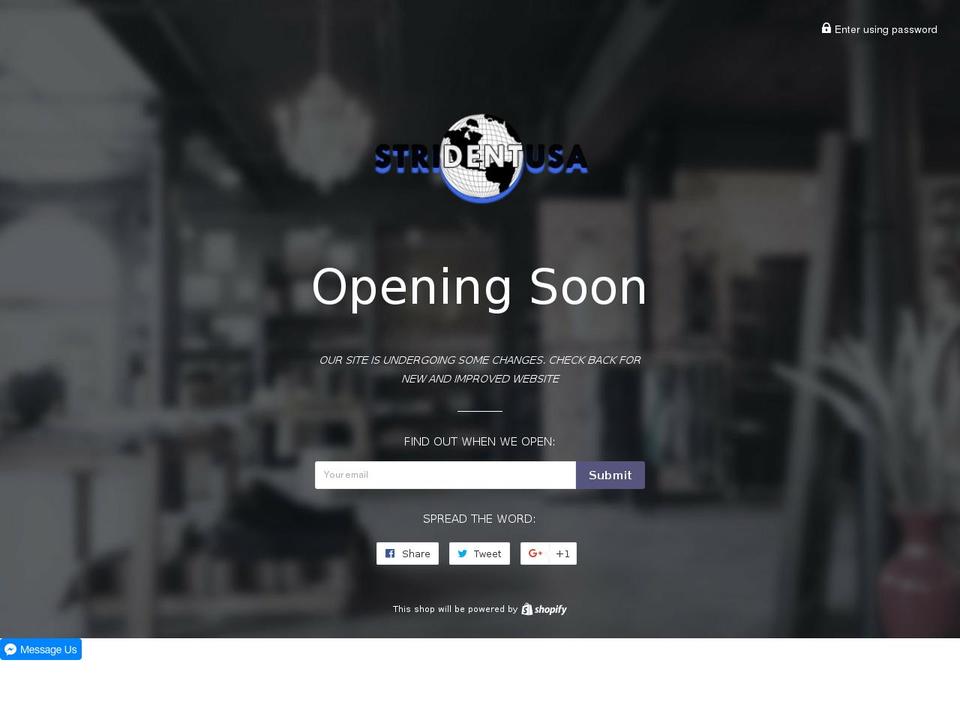 stridentusa.com shopify website screenshot