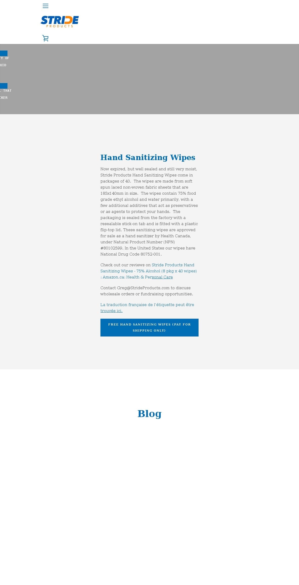 strideproducts.com shopify website screenshot