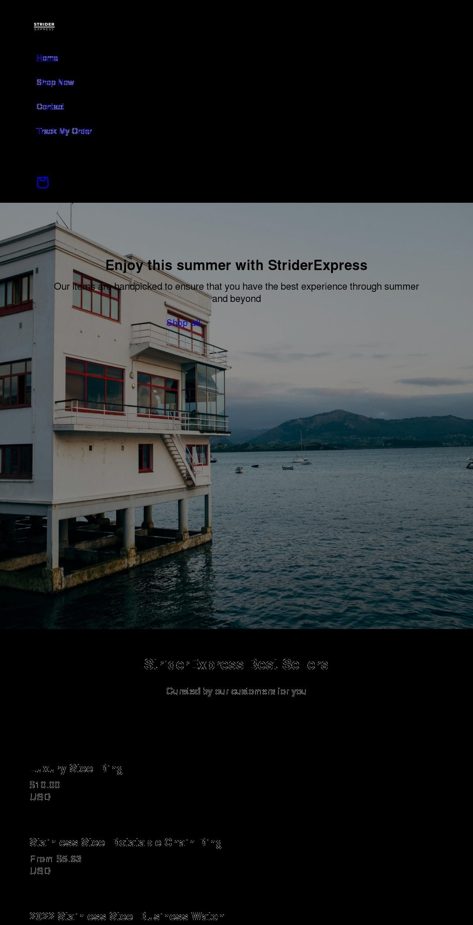 striderexpress.com shopify website screenshot