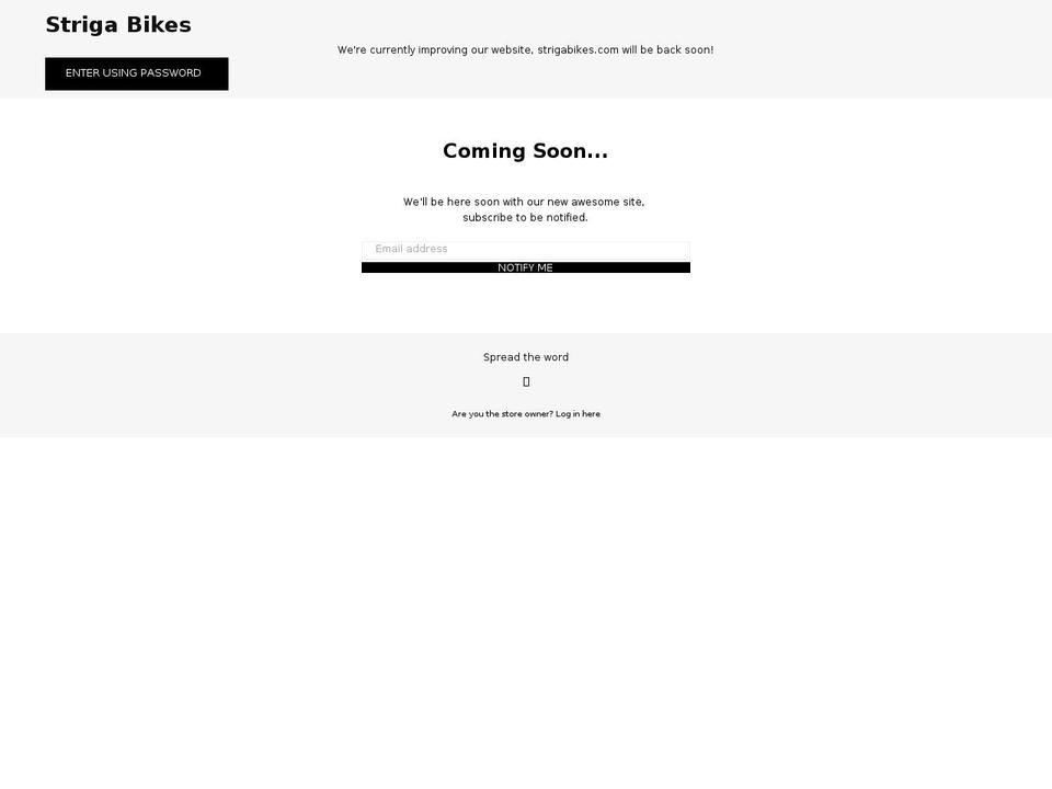 strigabikes.com shopify website screenshot