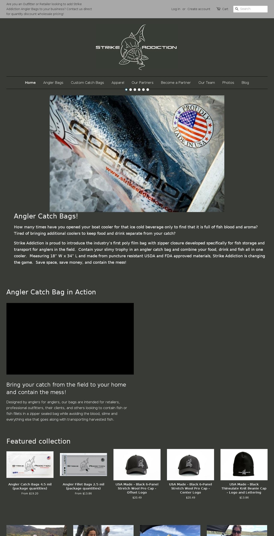 strikeaddiction.com shopify website screenshot