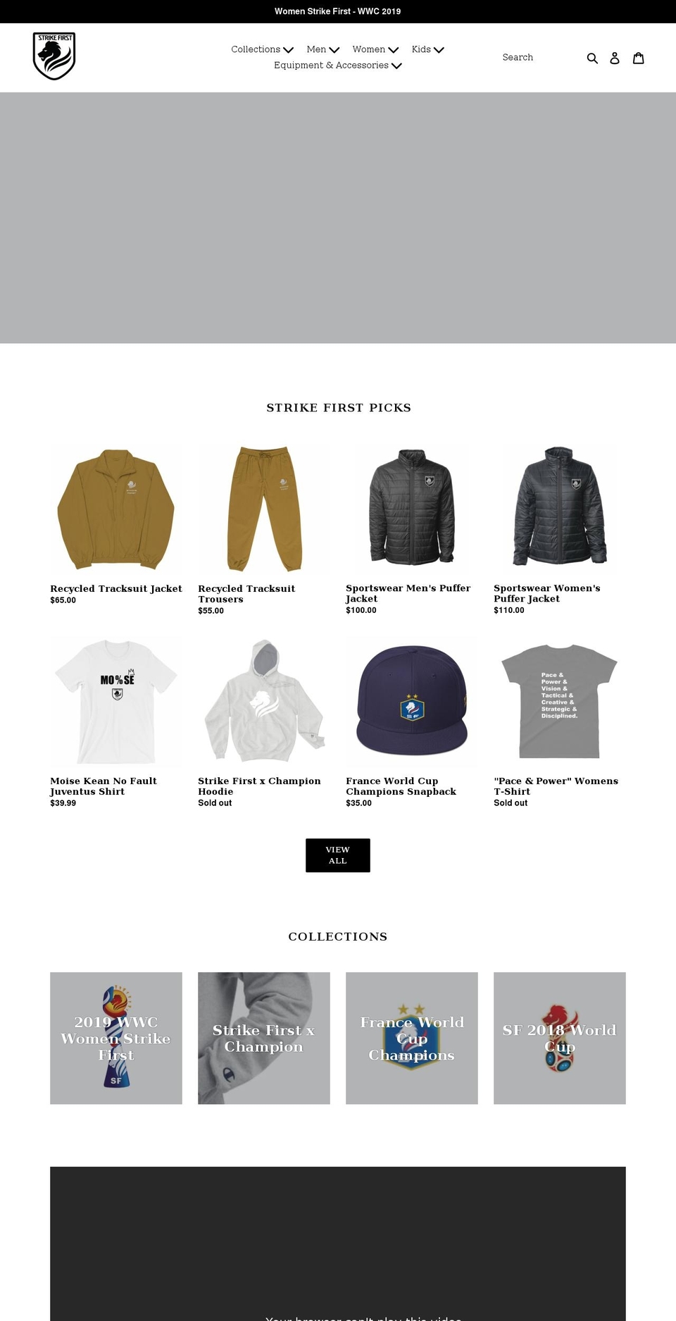 strikefirstfc.com — Shopify storefront screenshot