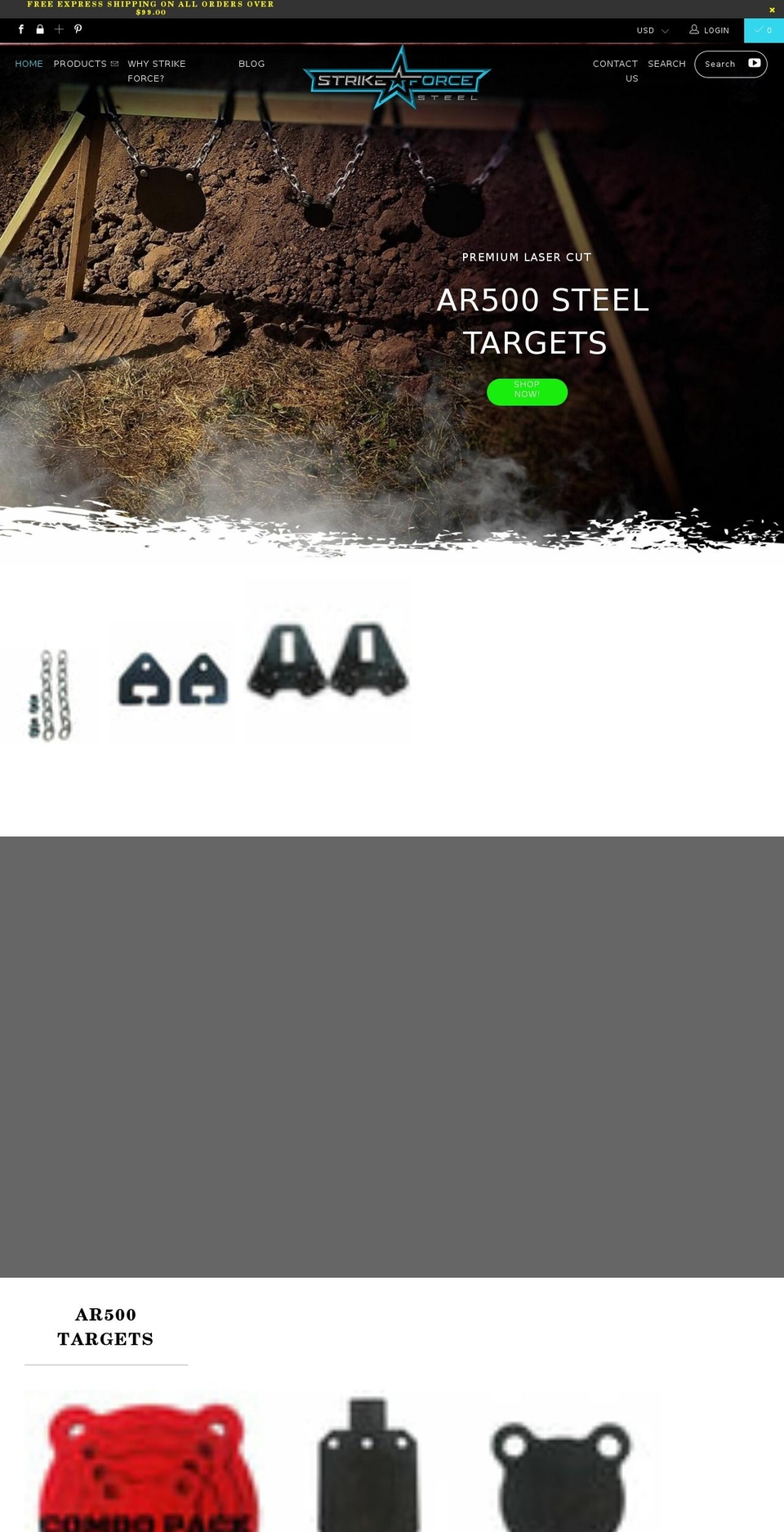 strikeforcesteel.com shopify website screenshot