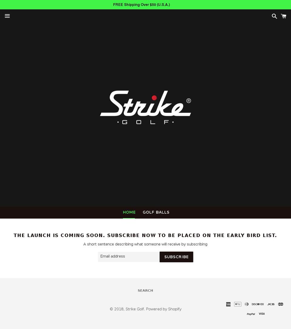 strikegolf.net shopify website screenshot