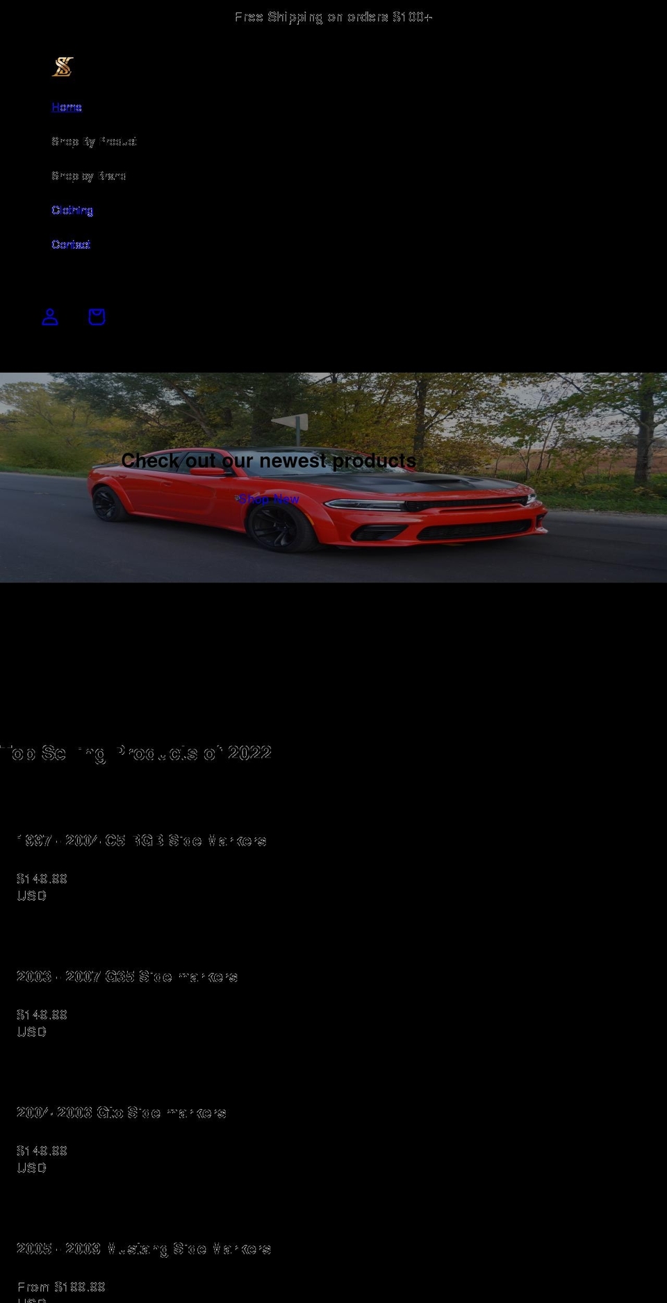 strikerlights.com shopify website screenshot