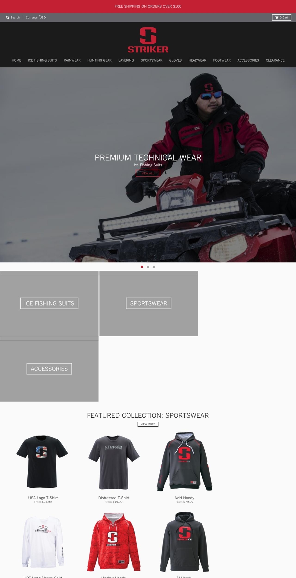 strikerstore.com shopify website screenshot