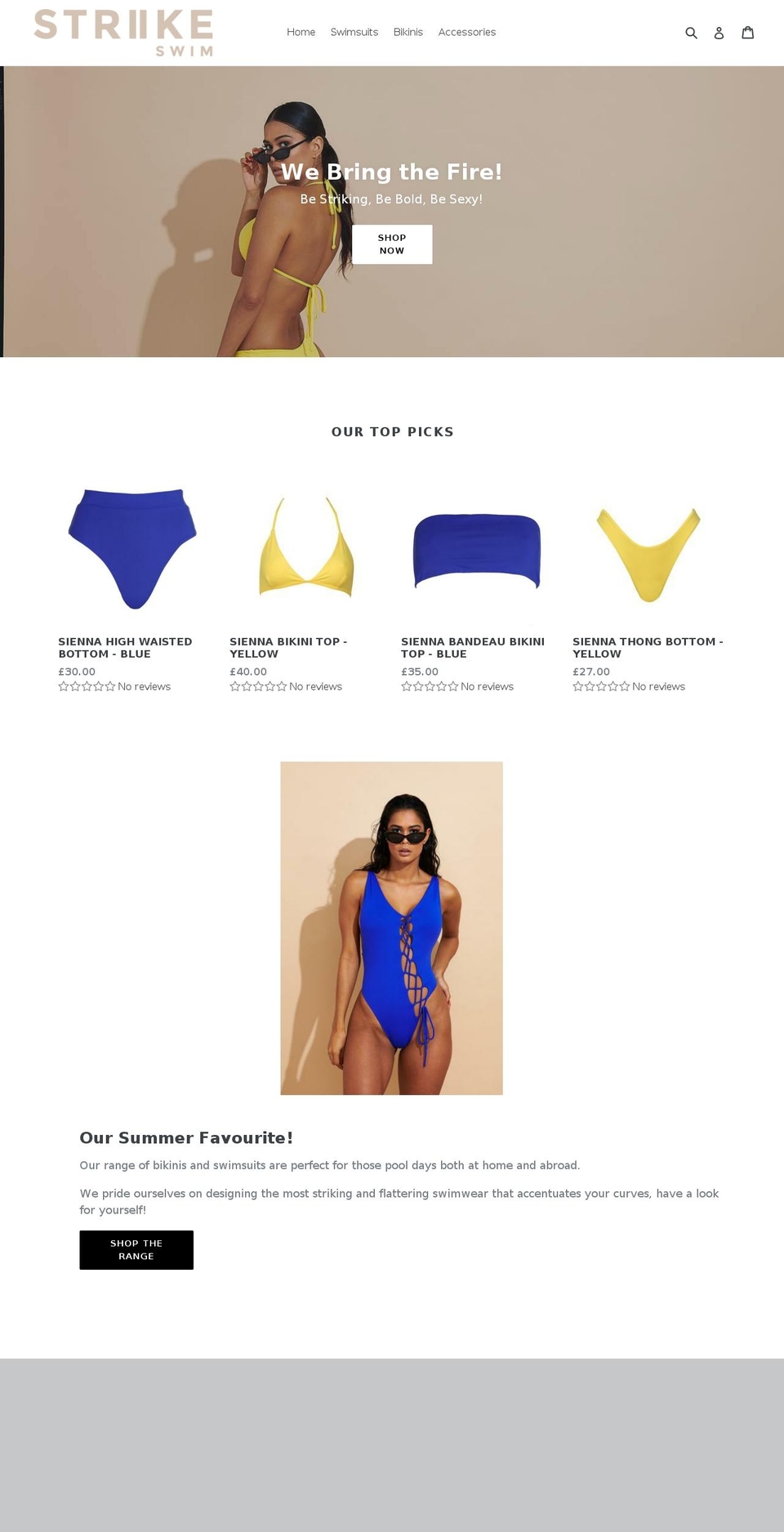 strikeswim.com shopify website screenshot