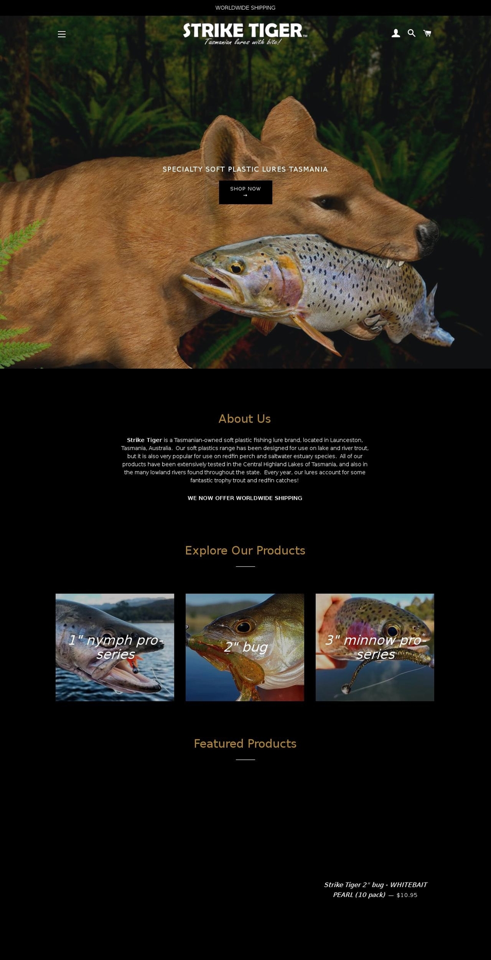 striketiger.com.au shopify website screenshot