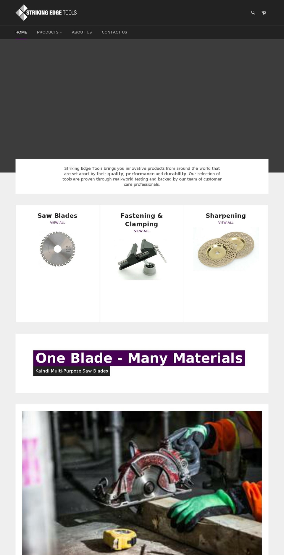 strikingedgetools.com — Shopify storefront screenshot